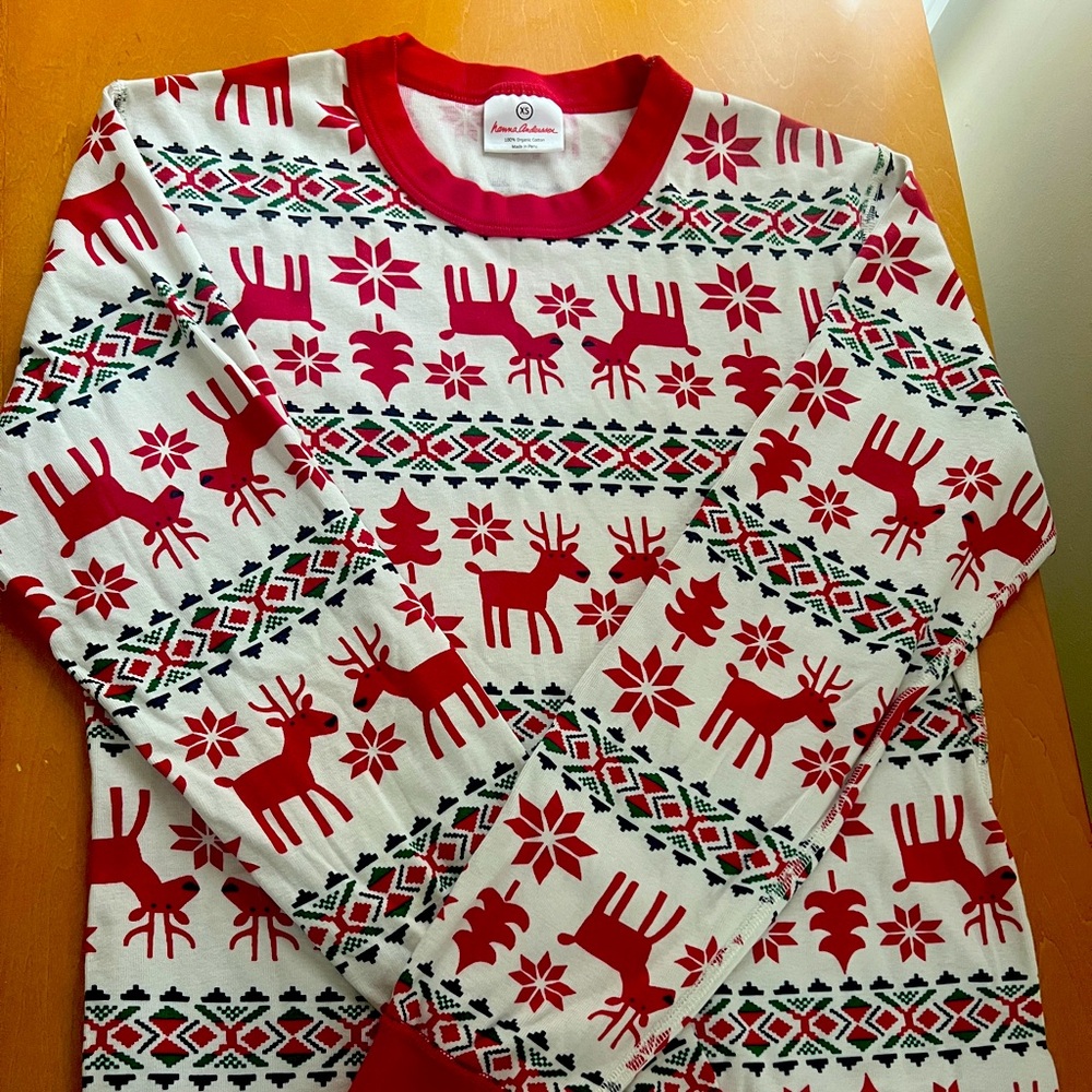 Hanna Andersson Deer Deer Christmas holiday pajama top